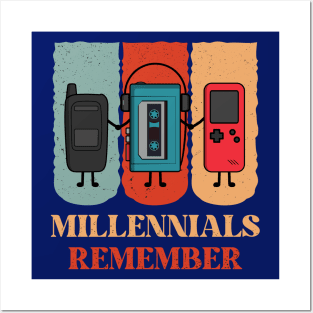 Millennials Never Forget Retro Vintage Novelty Funny Posters and Art